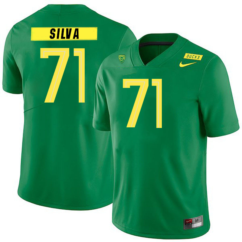 Men #71 George Silva Oregon Ducks College Football Jerseys Stitched Sale-Green